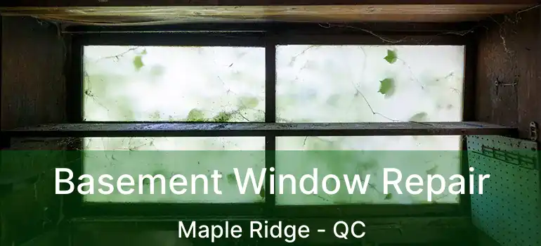  Basement Window Repair Maple Ridge - QC