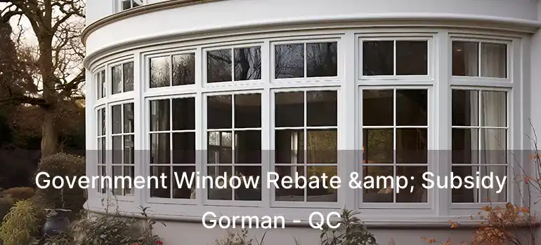  Government Window Rebate & Subsidy Gorman - QC