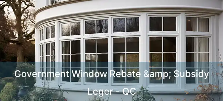  Government Window Rebate & Subsidy Leger - QC