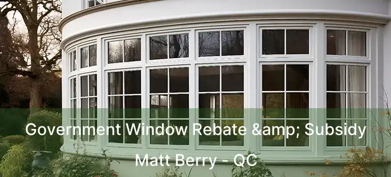 Government Window Rebate & Subsidy Matt Berry - QC
