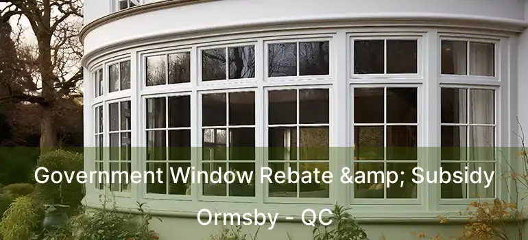  Government Window Rebate & Subsidy Ormsby - QC