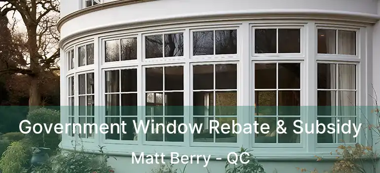  Government Window Rebate & Subsidy Matt Berry - QC
