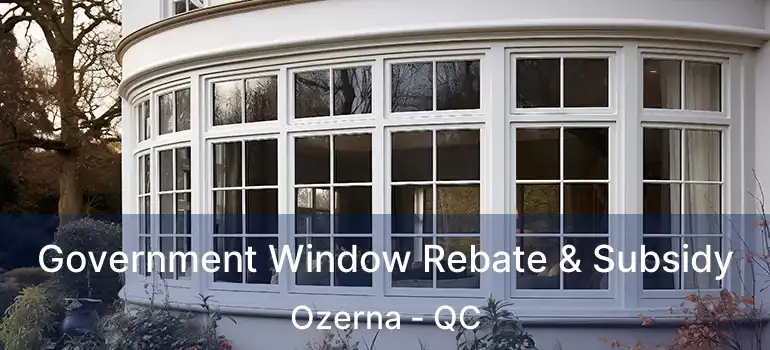  Government Window Rebate & Subsidy Ozerna - QC