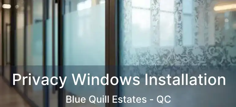  Privacy Windows Installation Blue Quill Estates - QC