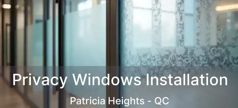  Privacy Windows Installation Patricia Heights - QC