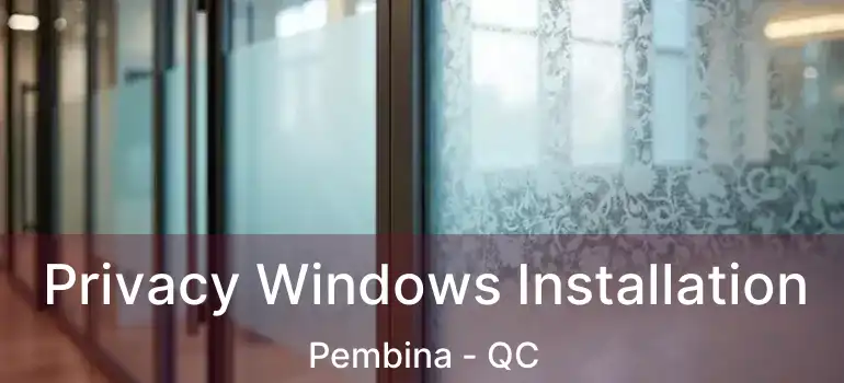  Privacy Windows Installation Pembina - QC