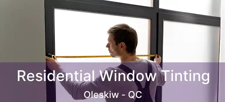  Residential Window Tinting Oleskiw - QC