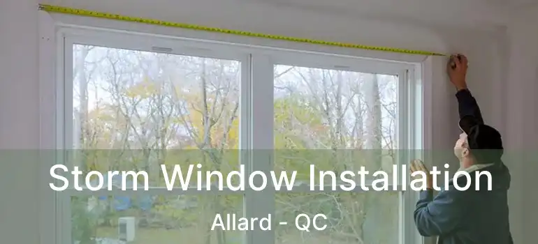  Storm Window Installation Allard - QC