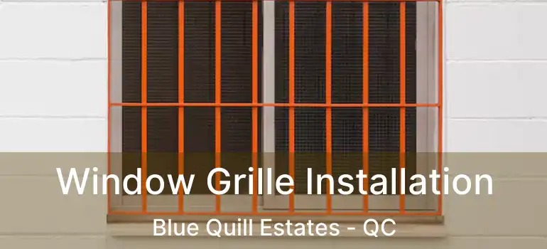  Window Grille Installation Blue Quill Estates - QC