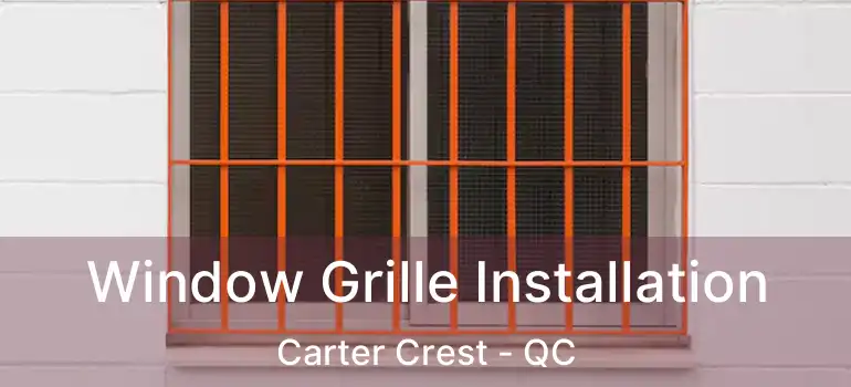  Window Grille Installation Carter Crest - QC