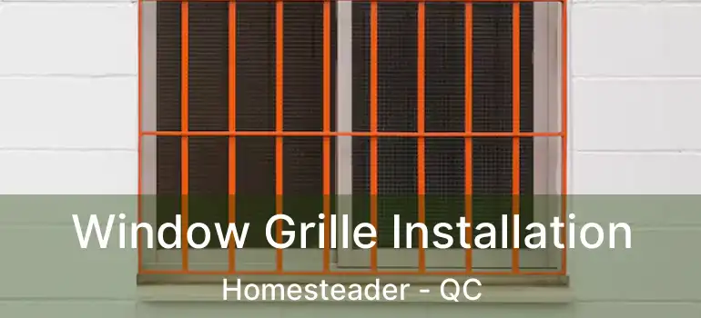  Window Grille Installation Homesteader - QC