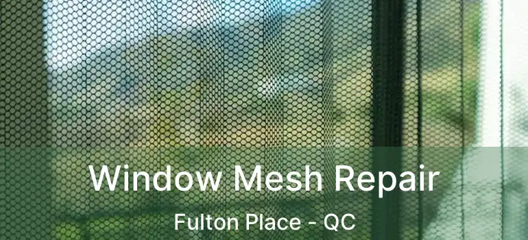  Window Mesh Repair Fulton Place - QC