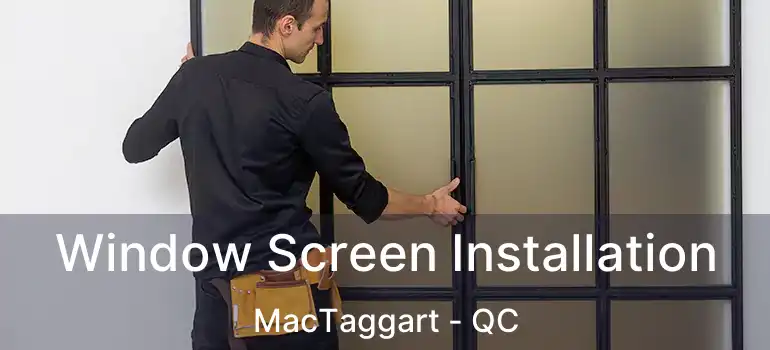  Window Screen Installation MacTaggart - QC
