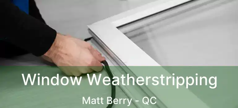  Window Weatherstripping Matt Berry - QC